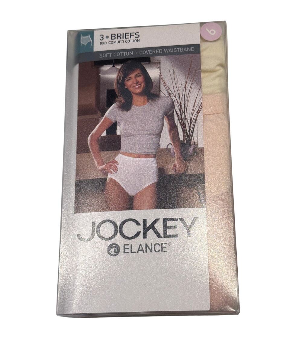 Jockey Elance Women's Panties Briefs 3-PACK 100% COTTON Sz 6/M